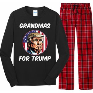 Grandmas For Trump American Flag Long Sleeve Pajama Set