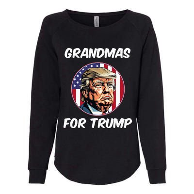 Grandmas For Trump American Flag Womens California Wash Sweatshirt