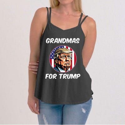 Grandmas For Trump American Flag Women's Strappy Tank