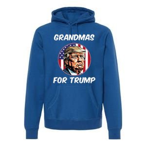 Grandmas For Trump American Flag Premium Hoodie