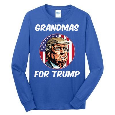 Grandmas For Trump American Flag Tall Long Sleeve T-Shirt