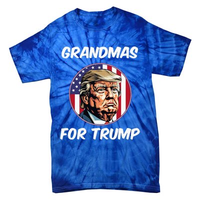 Grandmas For Trump American Flag Tie-Dye T-Shirt