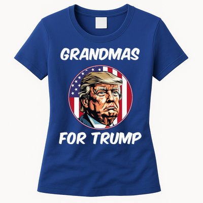 Grandmas For Trump American Flag Women's T-Shirt