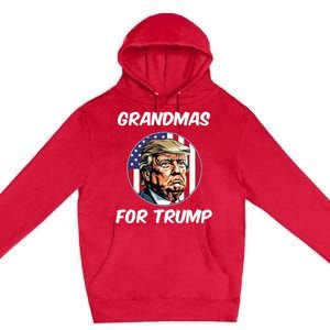 Grandmas For Trump American Flag Premium Pullover Hoodie