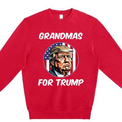 Grandmas For Trump American Flag Premium Crewneck Sweatshirt