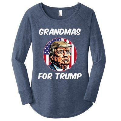 Grandmas For Trump American Flag Women's Perfect Tri Tunic Long Sleeve Shirt