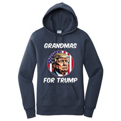 Grandmas For Trump American Flag Women's Pullover Hoodie