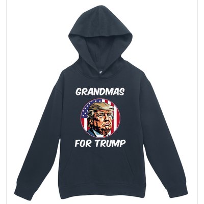 Grandmas For Trump American Flag Urban Pullover Hoodie