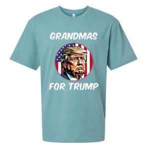 Grandmas For Trump American Flag Sueded Cloud Jersey T-Shirt