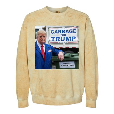 Garbage For Trump Colorblast Crewneck Sweatshirt