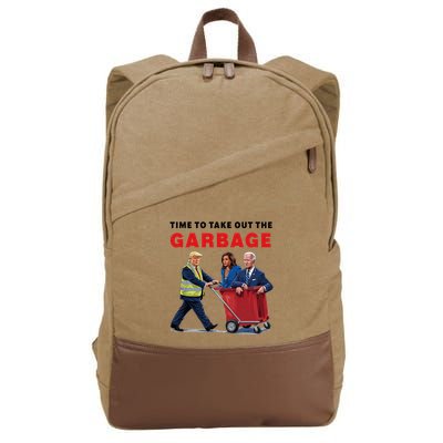 Garbage For Trump 2024 Time To Take Out The Garbage Cotton Canvas Backpack