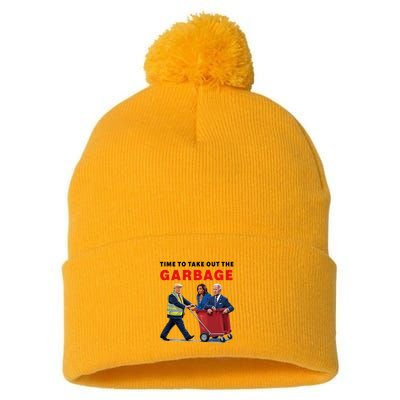 Garbage For Trump 2024 Time To Take Out The Garbage Pom Pom 12in Knit Beanie