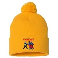 Garbage For Trump 2024 Time To Take Out The Garbage Pom Pom 12in Knit Beanie