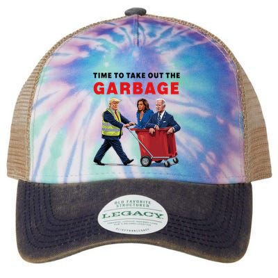 Garbage For Trump 2024 Time To Take Out The Garbage Legacy Tie Dye Trucker Hat