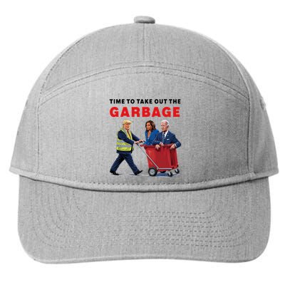Garbage For Trump 2024 Time To Take Out The Garbage 7-Panel Snapback Hat