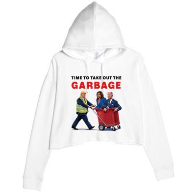 Garbage For Trump 2024 Time To Take Out The Garbage Crop Fleece Hoodie