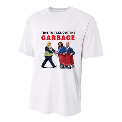 Garbage For Trump 2024 Time To Take Out The Garbage Youth Performance Sprint T-Shirt