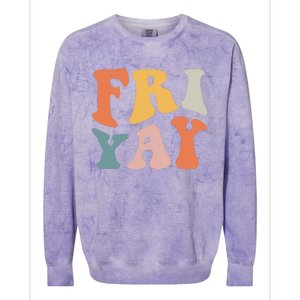 Groovy FriYay! Teachers Weekend Day Of The Week Teachers Colorblast Crewneck Sweatshirt