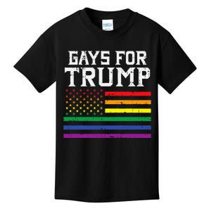 Gays For Trump Usa Flag Pro Reelect Donald 2020 Lgbt Gift Kids T-Shirt