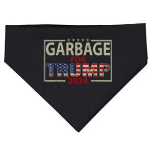 Garbage For Trump 2024 Humorous Political Design USA-Made Doggie Bandana