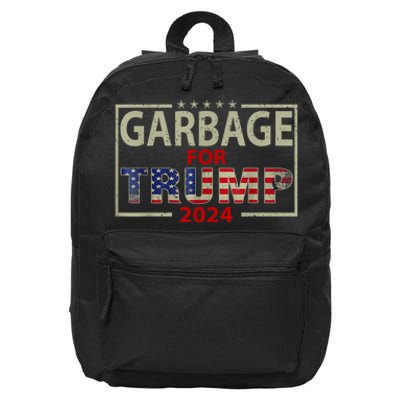 Garbage For Trump 2024 Humorous Political Design 16 in Basic Backpack