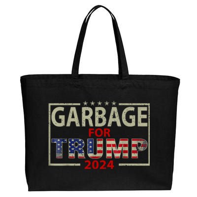 Garbage For Trump 2024 Humorous Political Design Cotton Canvas Jumbo Tote