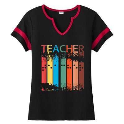 Gifts For Teacher Of The Visually Impaired TVI Braille Ladies Halftime Notch Neck Tee