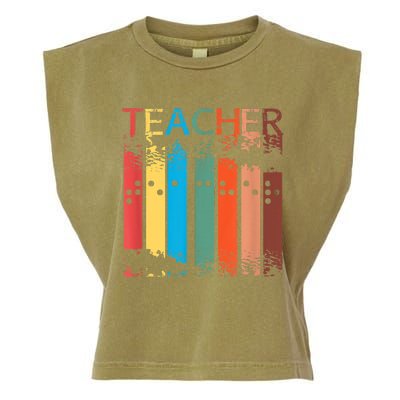 Gifts For Teacher Of The Visually Impaired TVI Braille Garment-Dyed Women's Muscle Tee