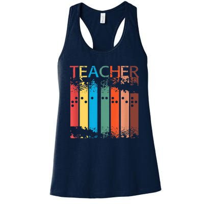 Gifts For Teacher Of The Visually Impaired TVI Braille Women's Racerback Tank