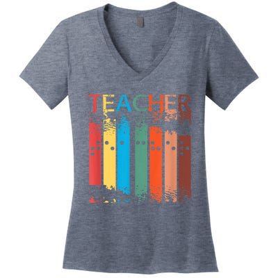 Gifts For Teacher Of The Visually Impaired TVI Braille Women's V-Neck T-Shirt