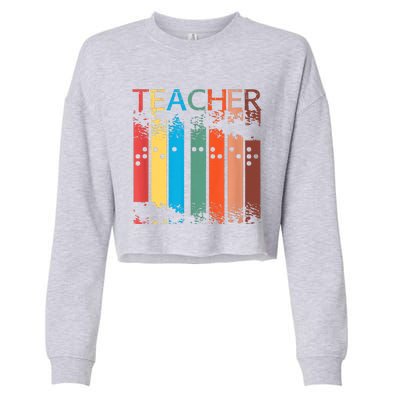 Gifts For Teacher Of The Visually Impaired TVI Braille Cropped Pullover Crew