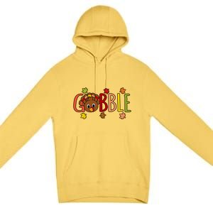 Gobble Funny Turkey Thanksgiving Family Graphic Gift Premium Pullover Hoodie