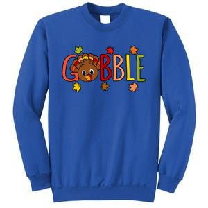 Gobble Funny Turkey Thanksgiving Family Graphic Gift Sweatshirt