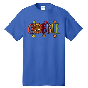 Gobble Funny Turkey Thanksgiving Family Graphic Gift Tall T-Shirt