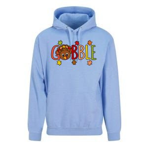 Gobble Funny Turkey Thanksgiving Family Graphic Gift Unisex Surf Hoodie