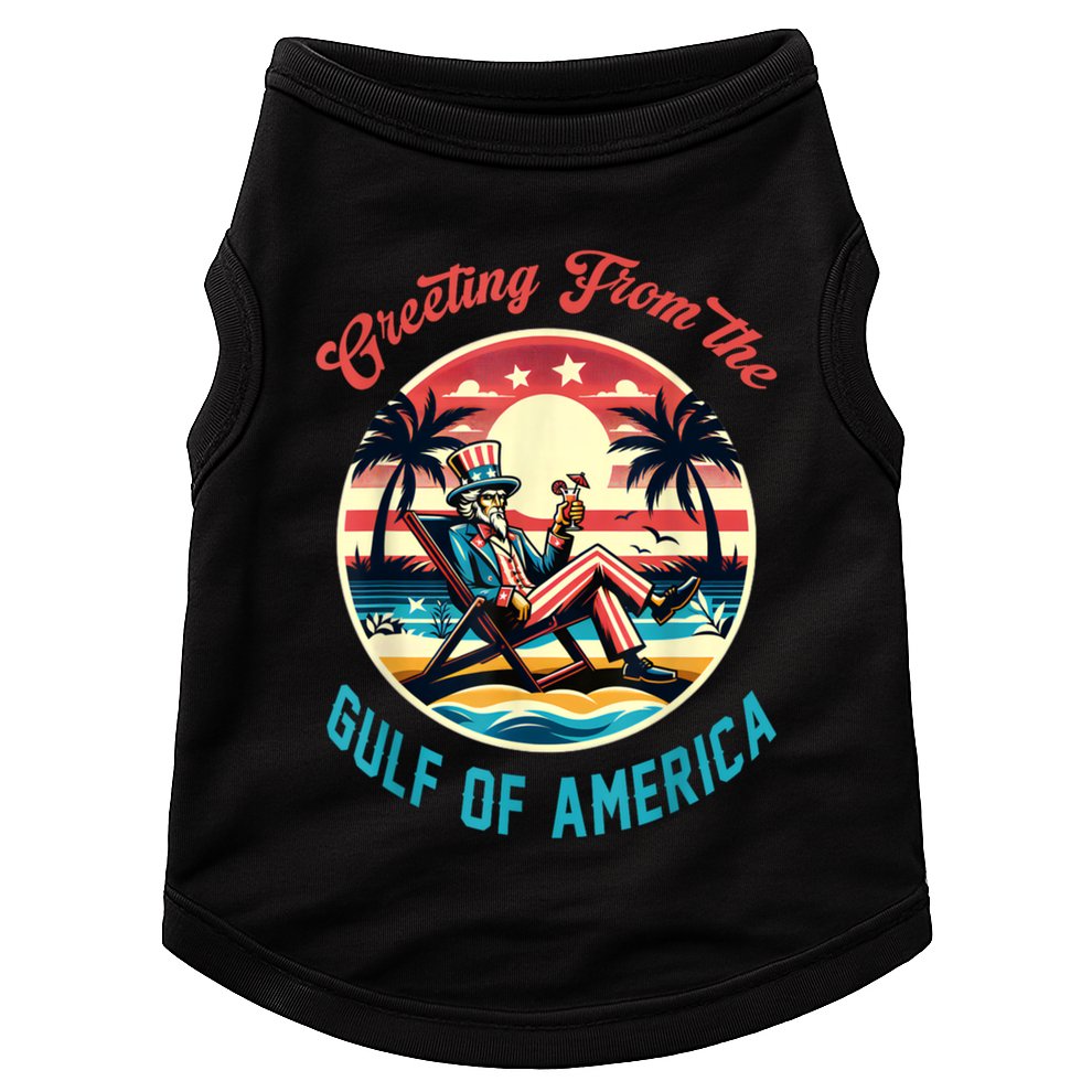 Greeting From The Gulf Of Usa America Trump Patriotic Gulf Doggie Tank