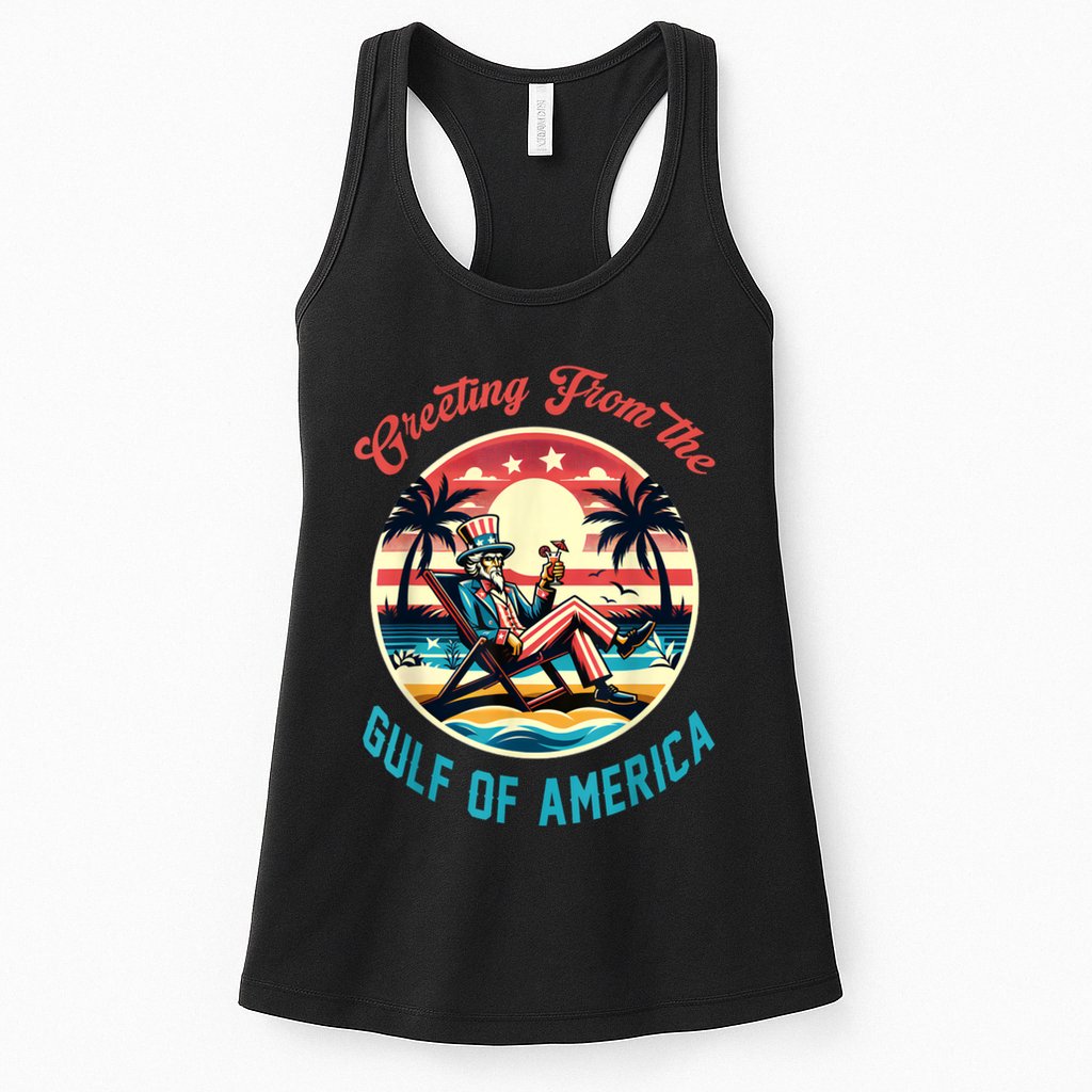 Greeting From The Gulf Of Usa America Trump Patriotic Gulf Womens Tank Top