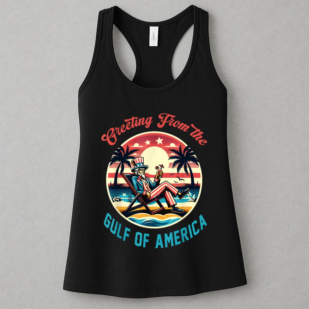 Greeting From The Gulf Of Usa America Trump Patriotic Gulf Womens Tank Top