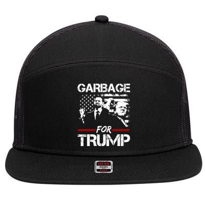 Garbage For Trump Vance Make American Garbage Great Again 7 Panel Mesh Trucker Snapback Hat