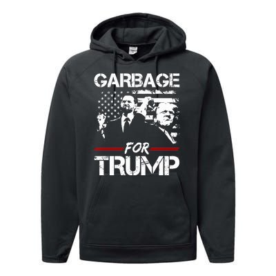 Garbage For Trump Vance Make American Garbage Great Again Performance Fleece Hoodie