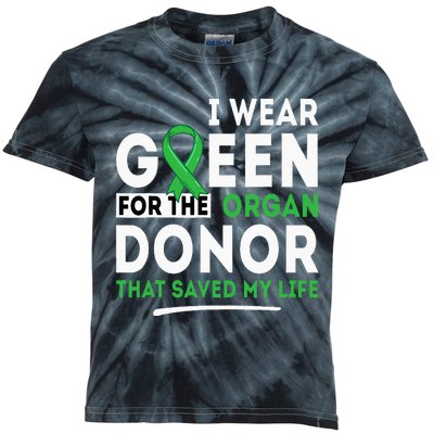 Green For The Organ Donor Transplant Kidney Liver Surgery Kids Tie-Dye T-Shirt