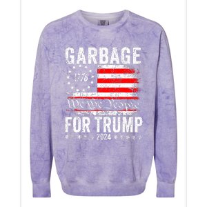 Garbage For Trump Colorblast Crewneck Sweatshirt