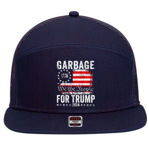 Garbage For Trump 7 Panel Mesh Trucker Snapback Hat