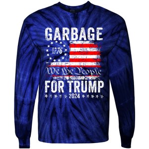 Garbage For Trump Tie-Dye Long Sleeve Shirt