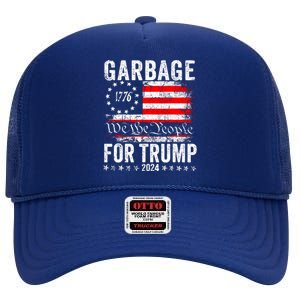 Garbage For Trump High Crown Mesh Back Trucker Hat