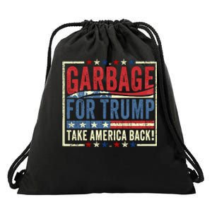 Garbage For Trump Drawstring Bag