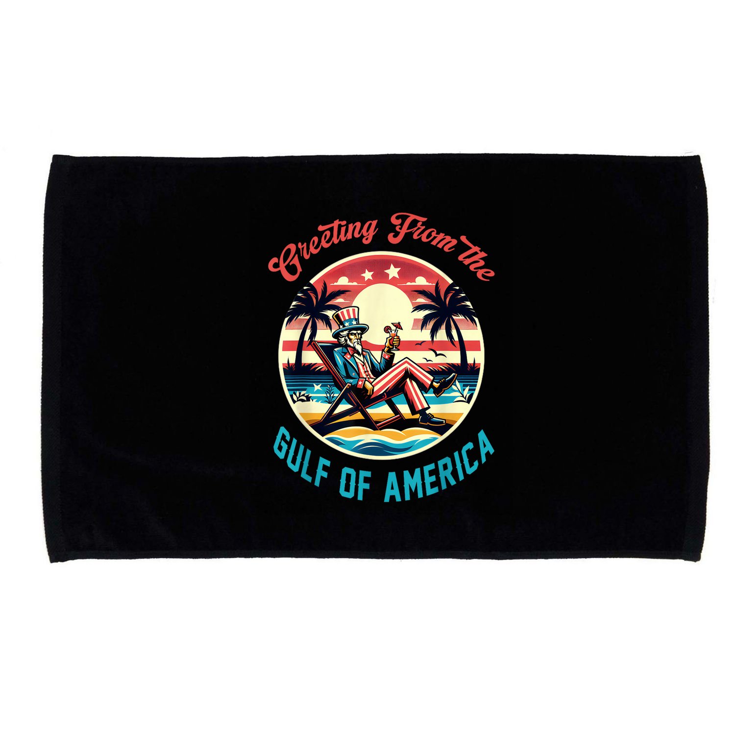 Greeting From The Gulf Of Usa America Trump Patriotic Gulf Microfiber Hand Towel