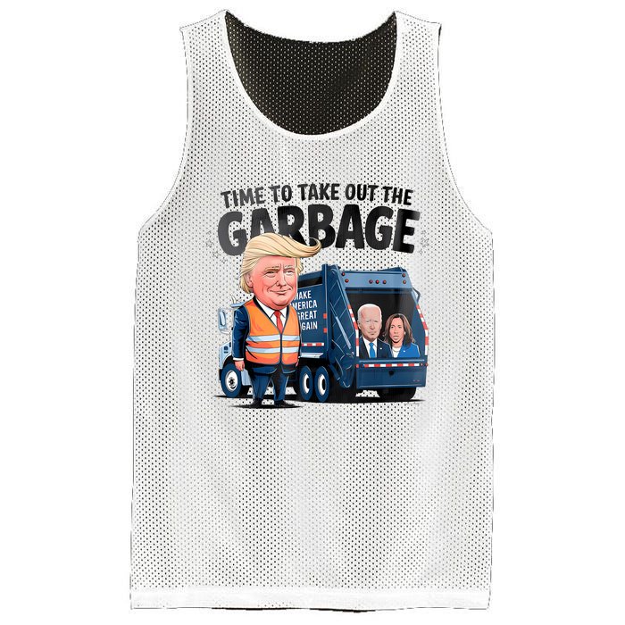 Garbage For Trump 2024 Funny Time To Take Out Garbage Biden Mesh Reversible Basketball Jersey Tank