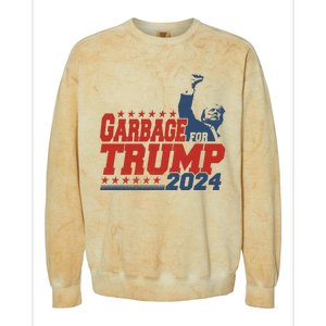 Garbage For Trump Colorblast Crewneck Sweatshirt