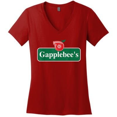 Gapplebee Funny Turbo Race Car Enthusiast Racing Women's V-Neck T-Shirt